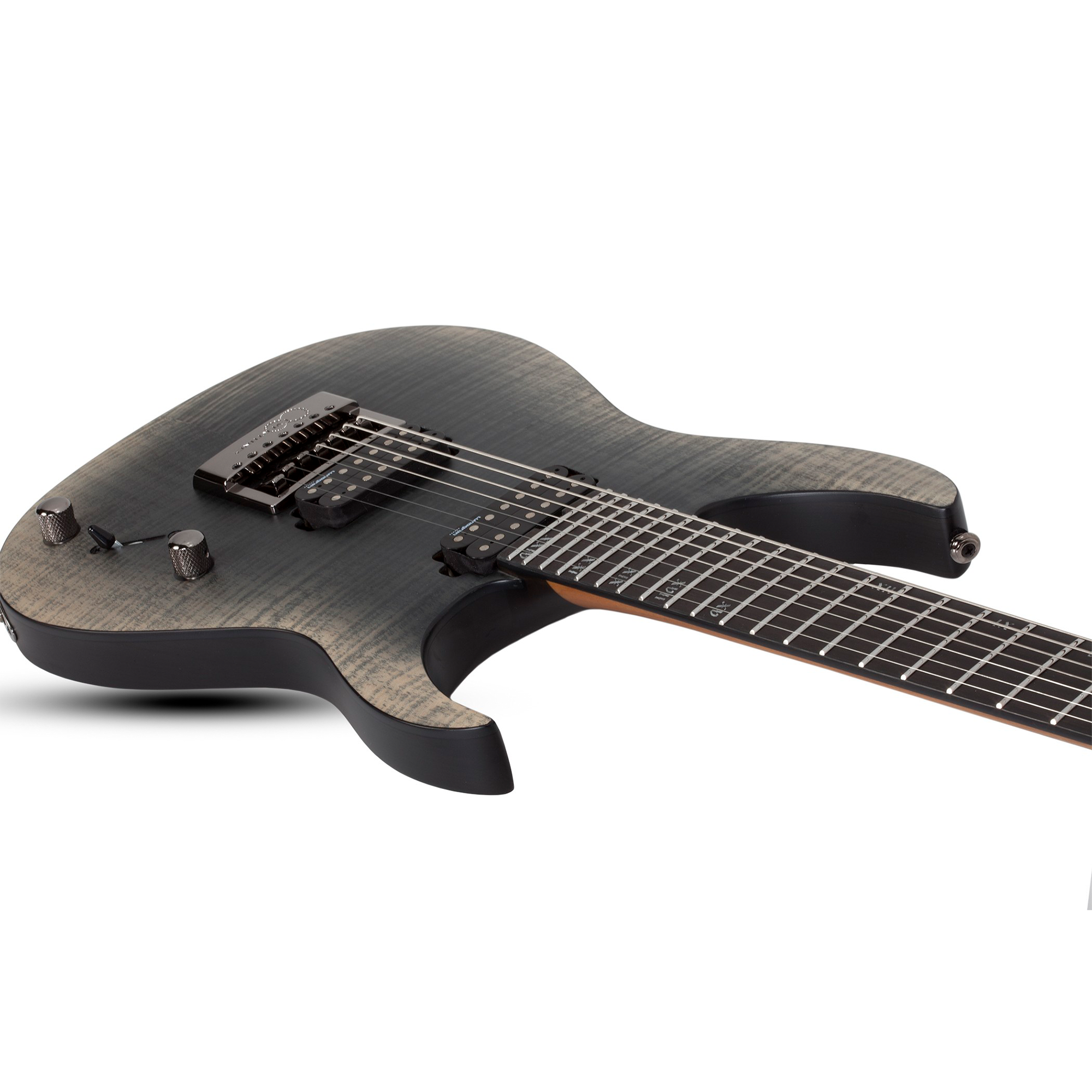 Schecter Banshee Mach-7 Fallout Burst Guitarra Eléctrica 7 Cuerdas Evertune