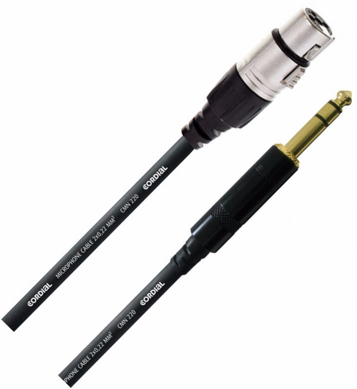 Cordial CFM3FV Cable XLR hembra a TRS 1/4 3mts