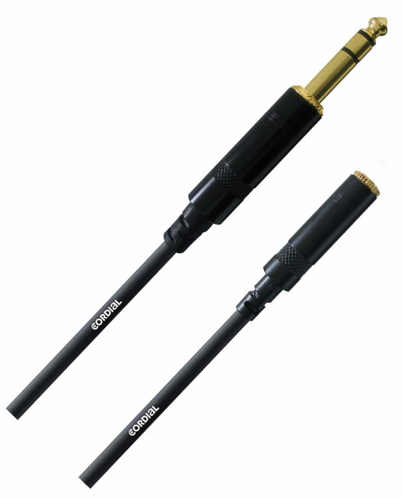 Cordial CFM3VY Cable Extensión Plug 1/4 TRS a MiniJack Hembra 3mts