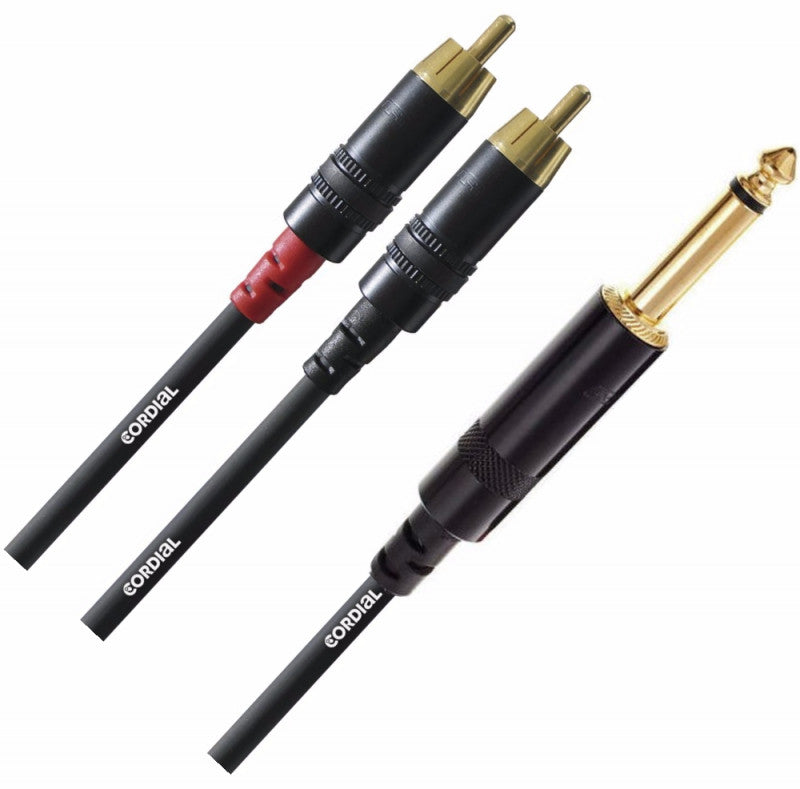 Cordial CFY3VCC Cable Plug 1/4 TRS a RCA 3mts