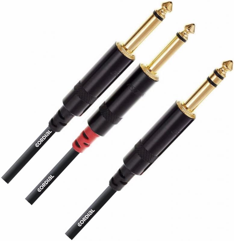 Cordial CFY3VPP Cable Plug 1/4 TRS a 2 Plug 1/4 TS 3mts