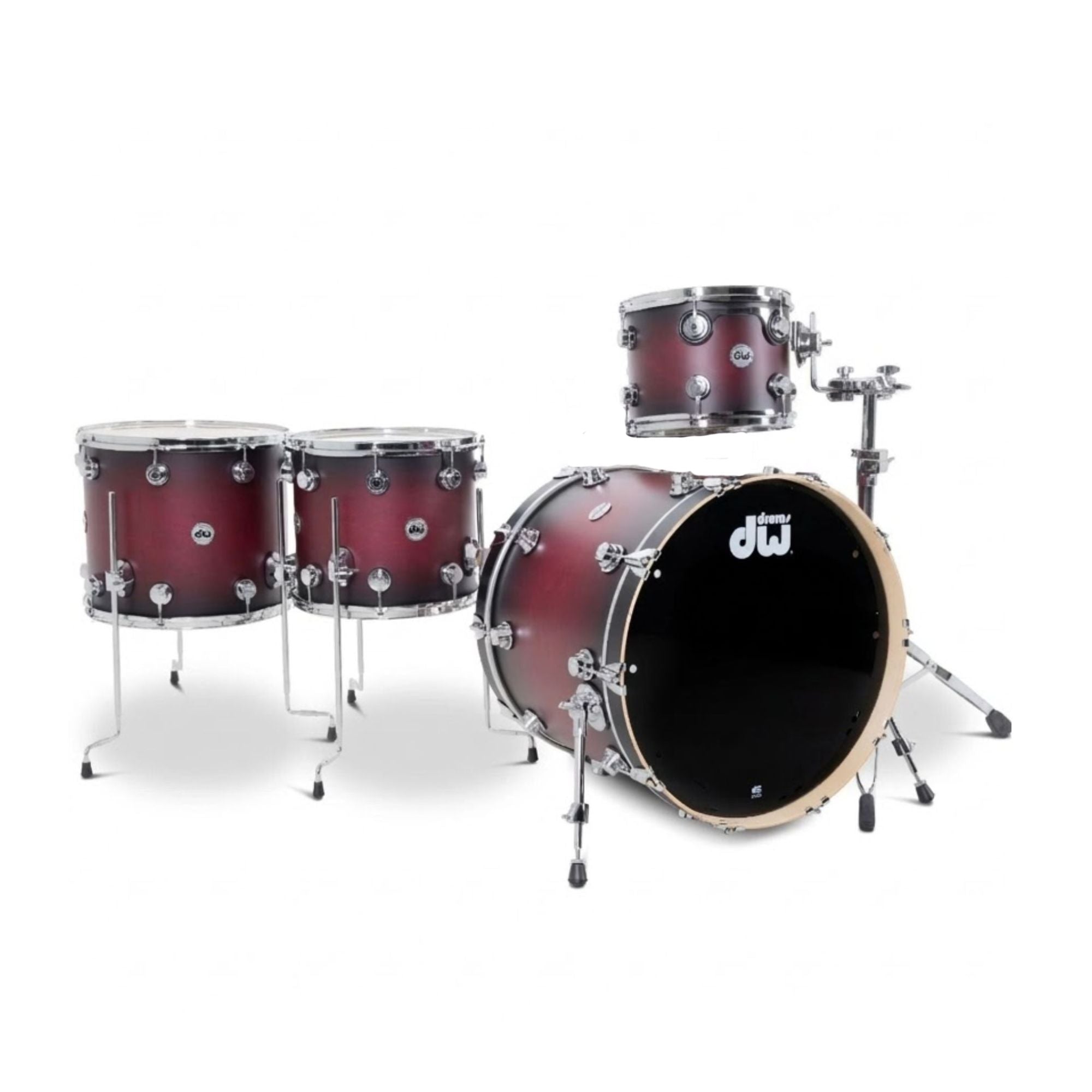 Dw Drums Shellpack Collector's Series® 4Pcs Satin Oil Cherry to Ebony Burst