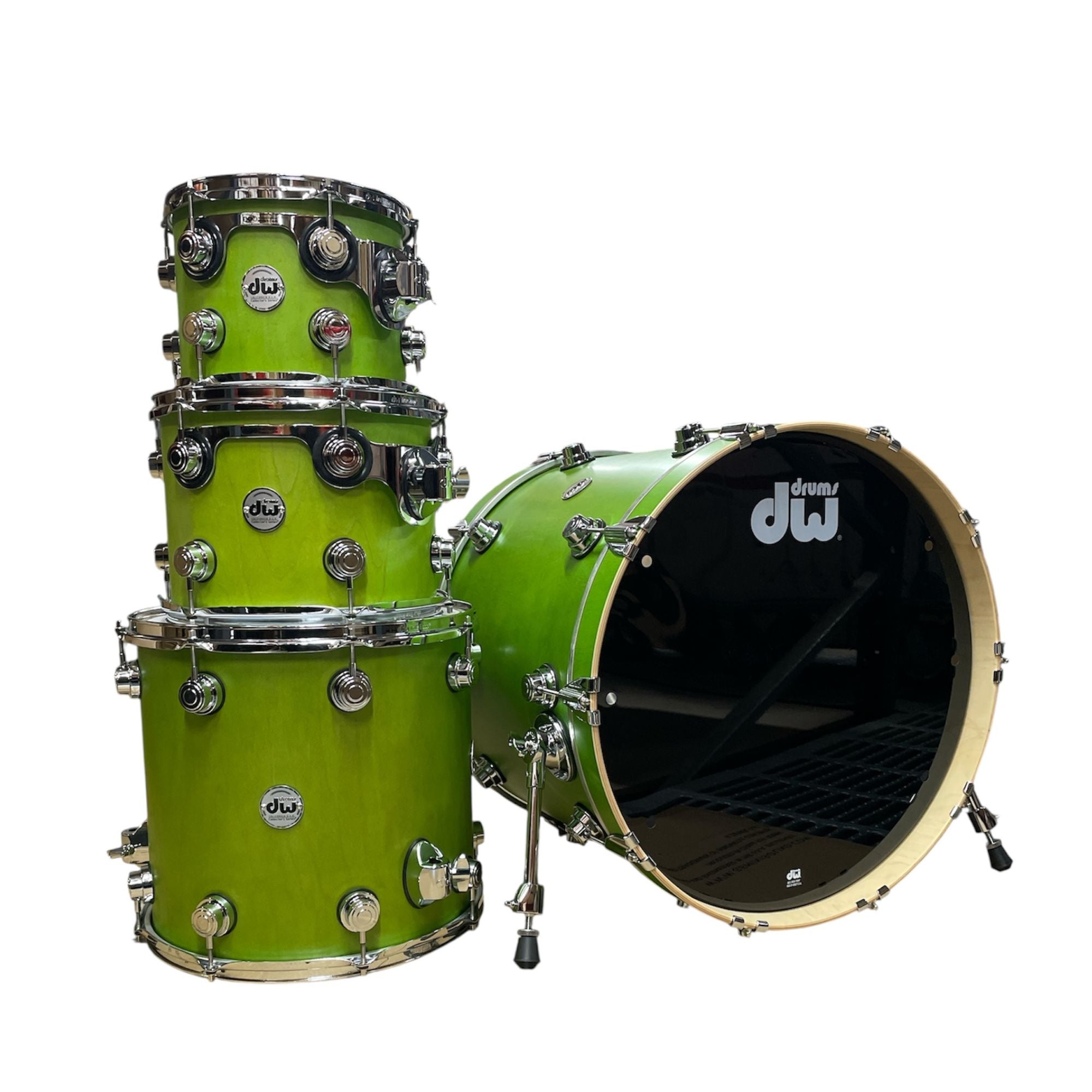 DW Drums Shellpack Collector Series 4Pcs Satin Oil Lime Green