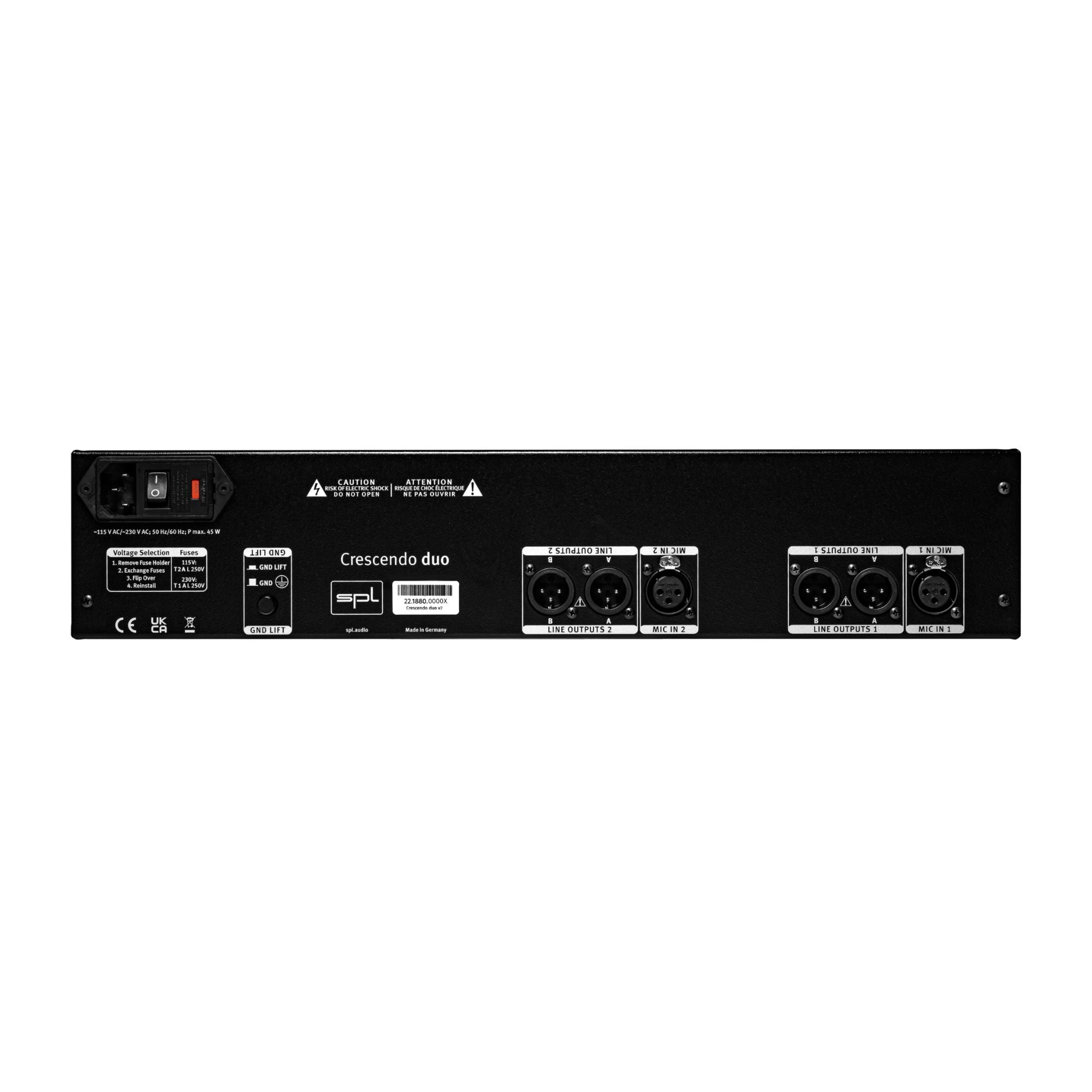 SPL Crescendo Preamplificador de Micrófono de 2 canales