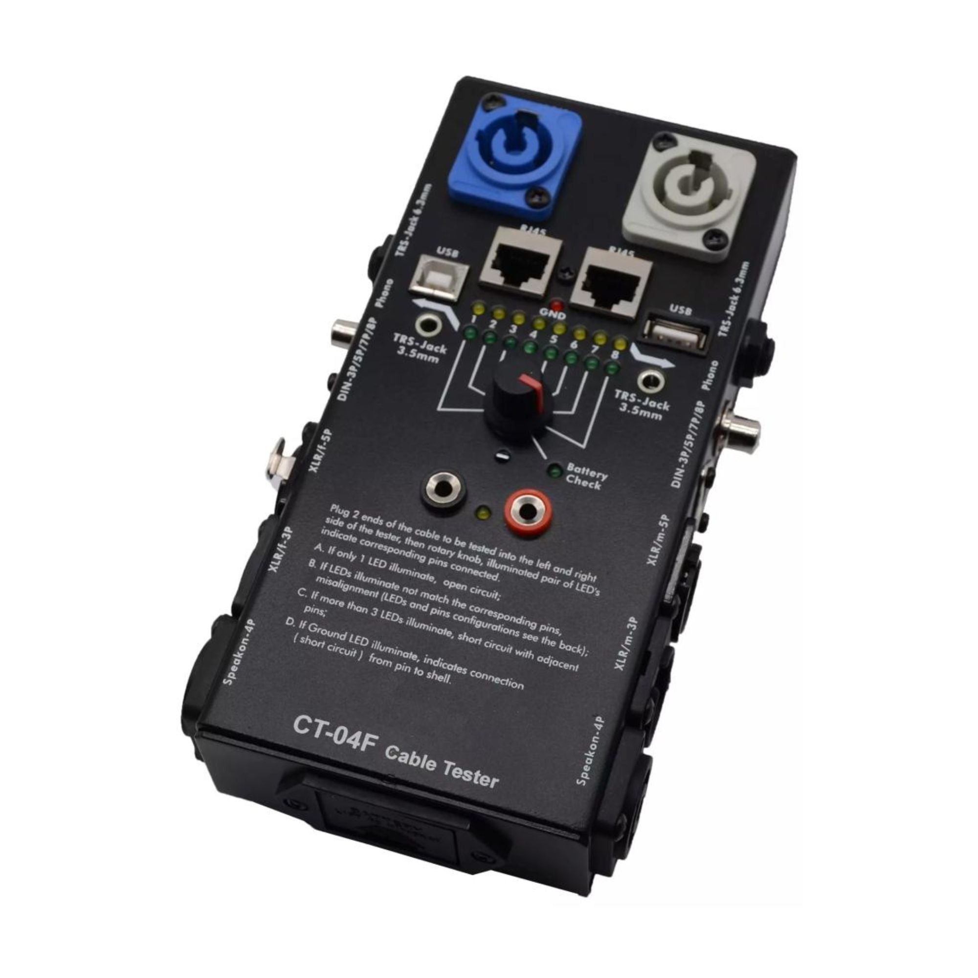 Accuracy Pro Audio CT-04F Probador de Cables y Concectores