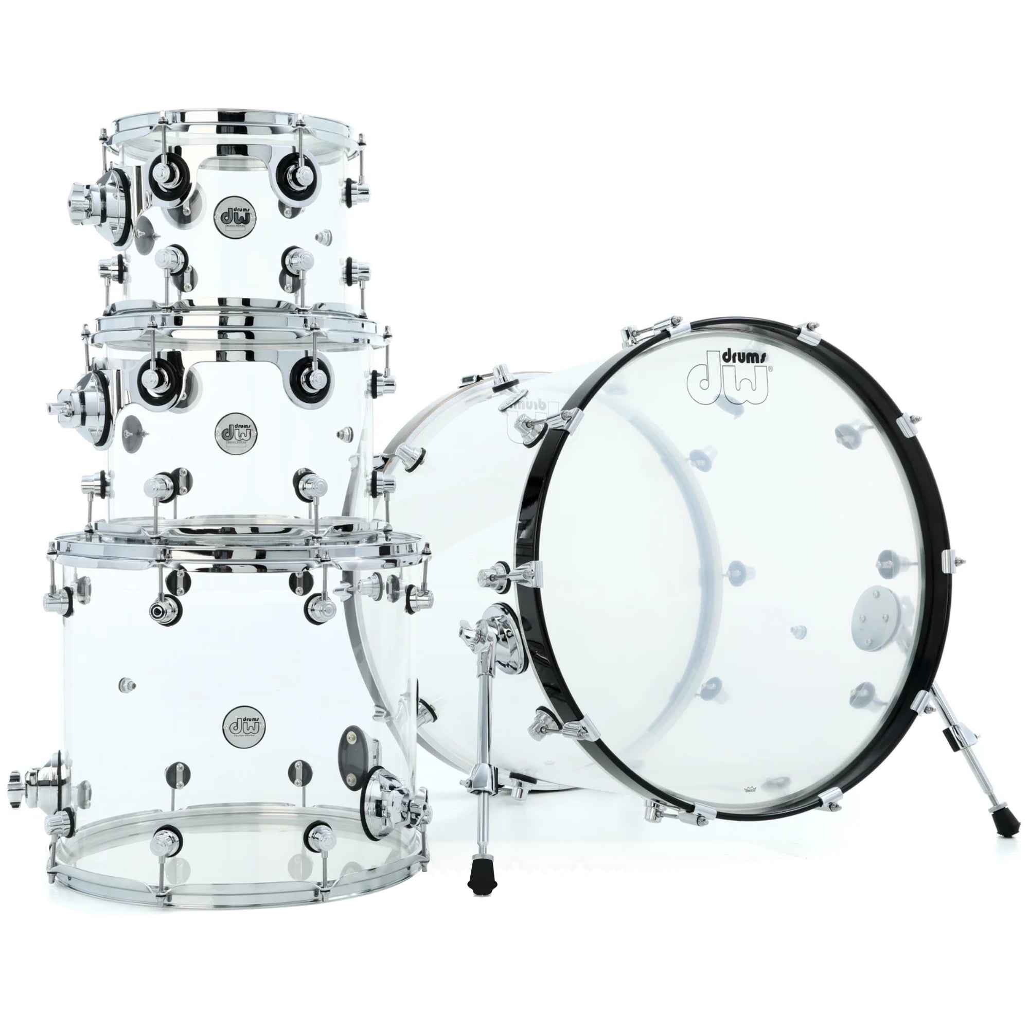 DW Drums Shellpack Design Series 4Pcs Acrilico Transparente