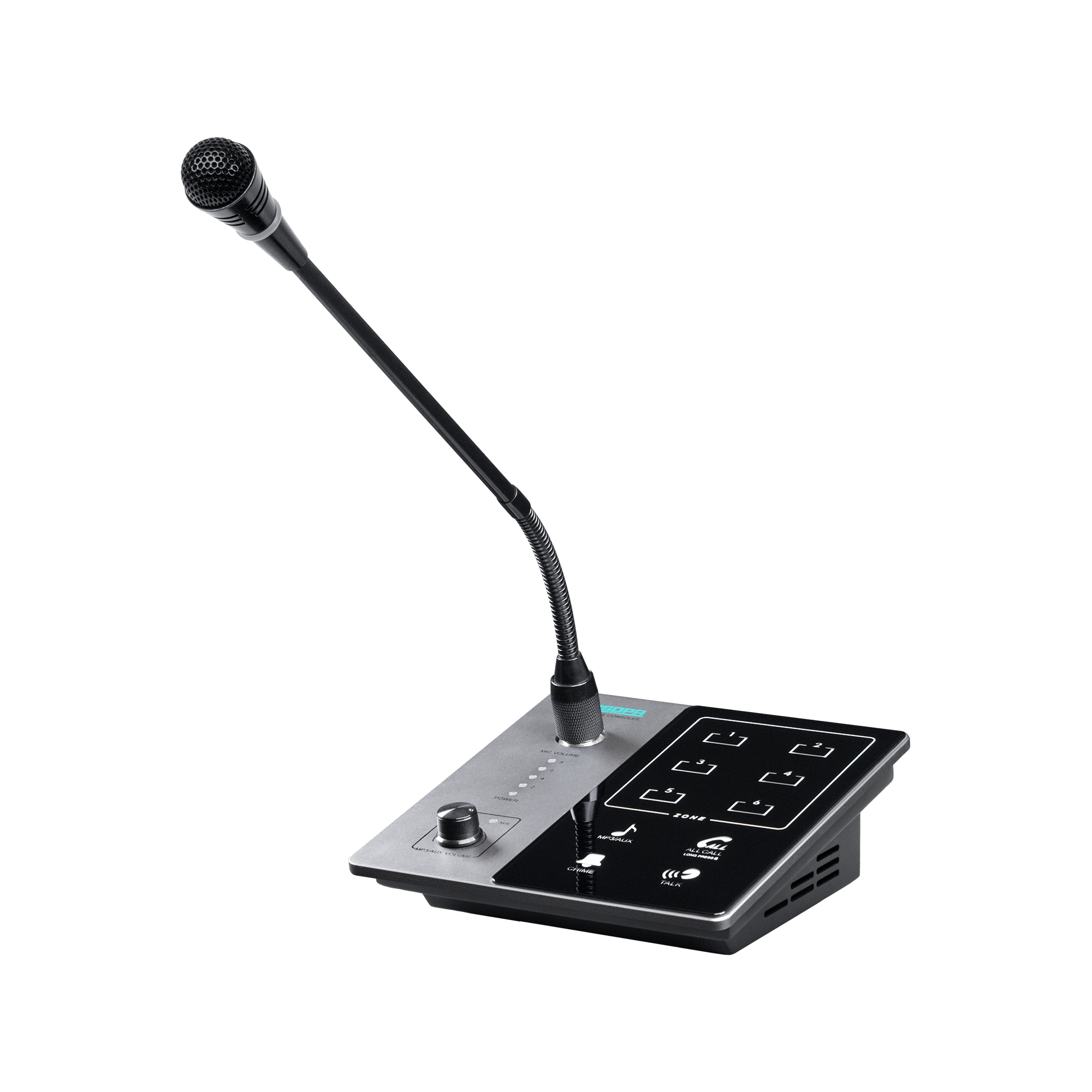 DSPPA DMA20 Micrófono de pedestal Remote Paging de 6 zonas