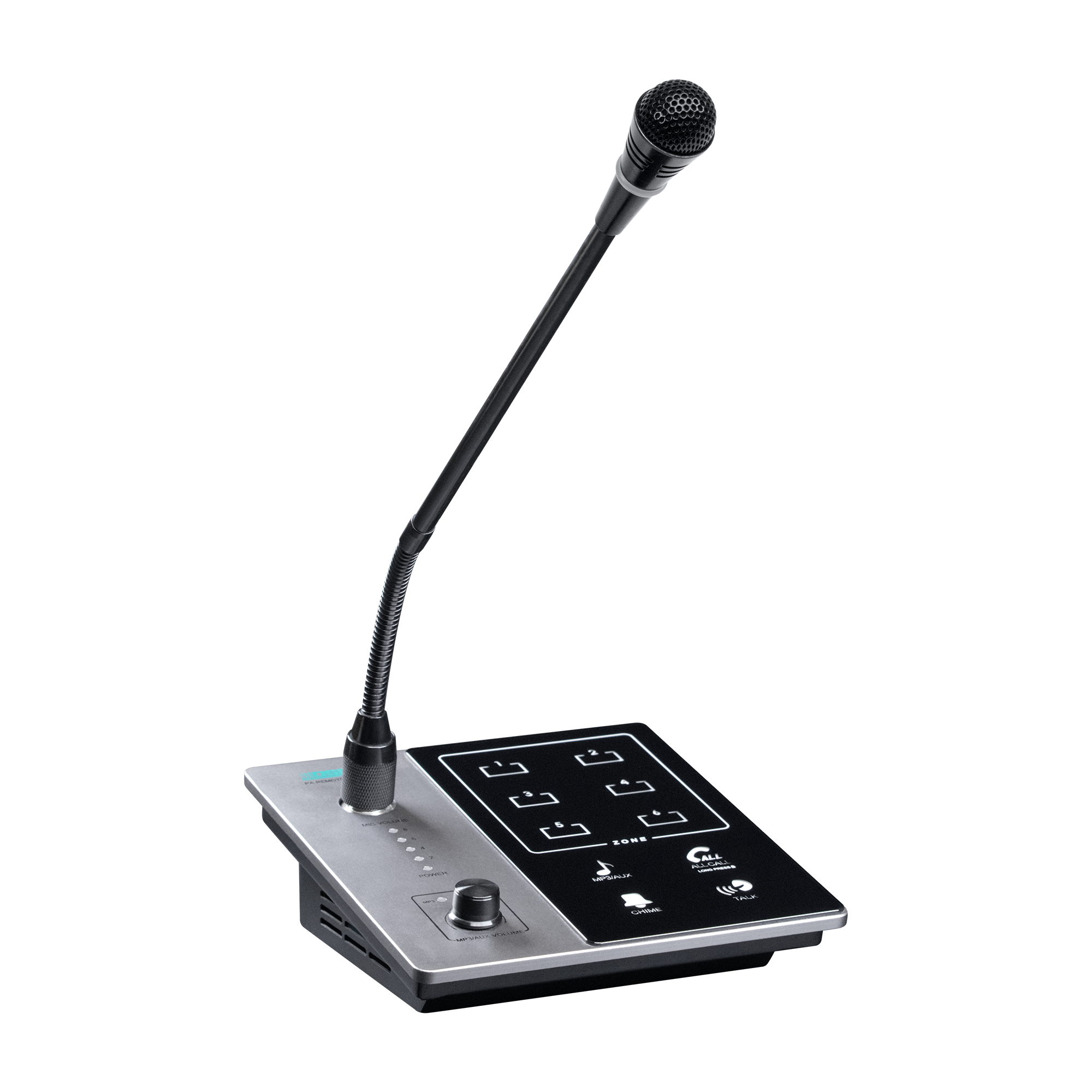 DSPPA DMA20 Micrófono de pedestal Remote Paging de 6 zonas