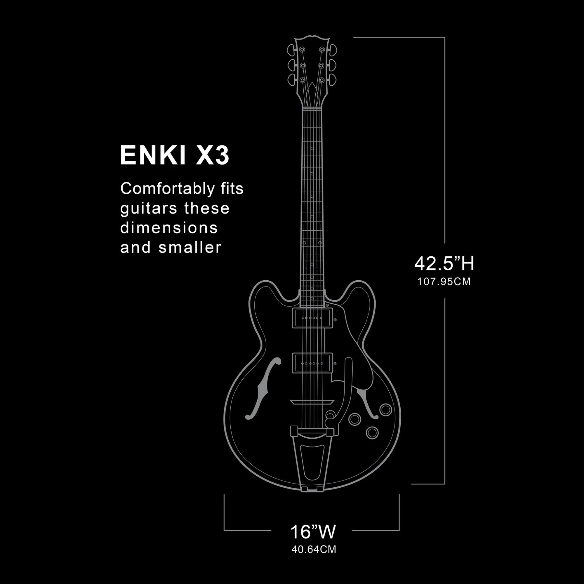 Enki X3 Case Vertical Rígido de Doble Capacidad para Guitarra Eléctrica
