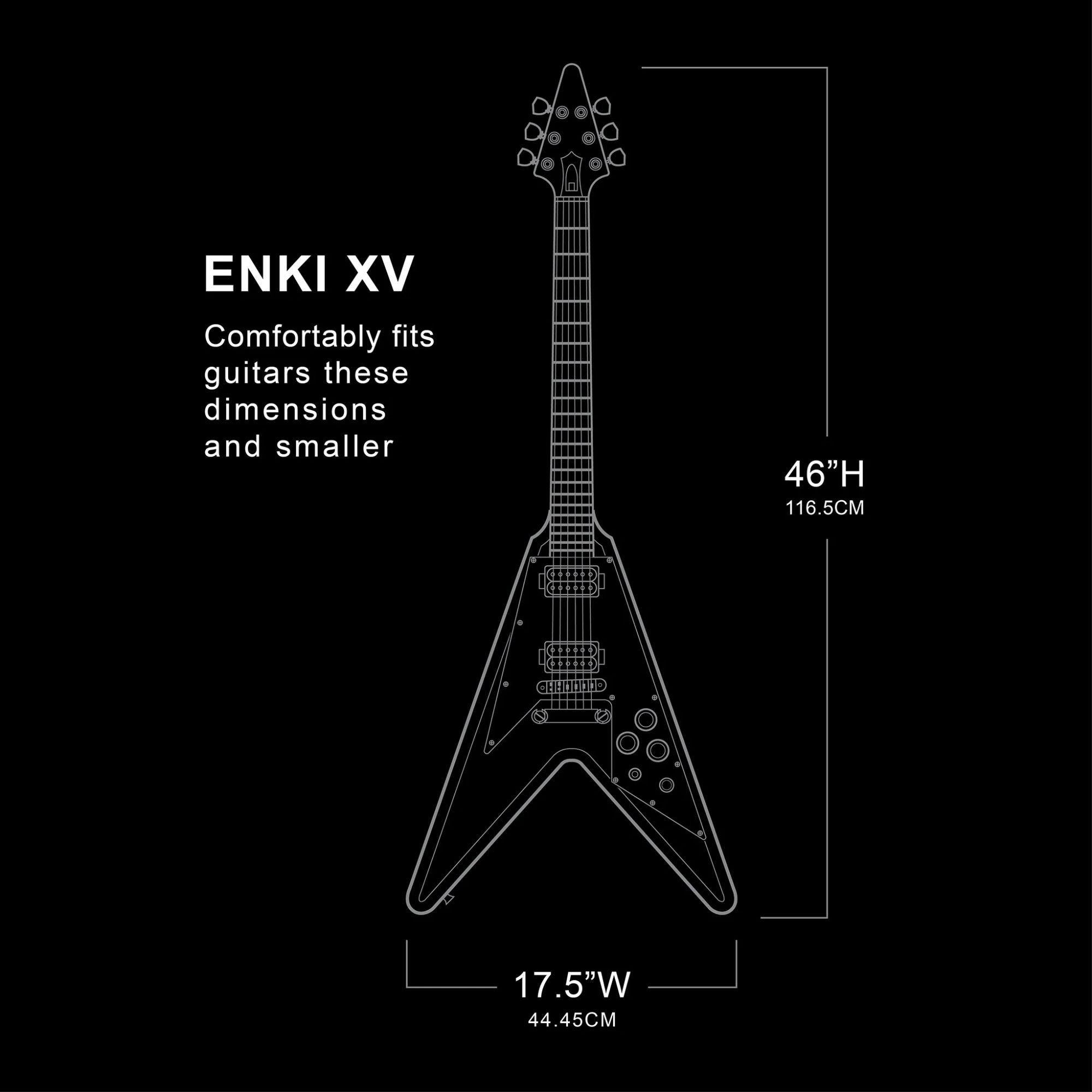 Enki XV Case Vertical Rígido de Doble Capacidad para Guitarra Eléctrica Black