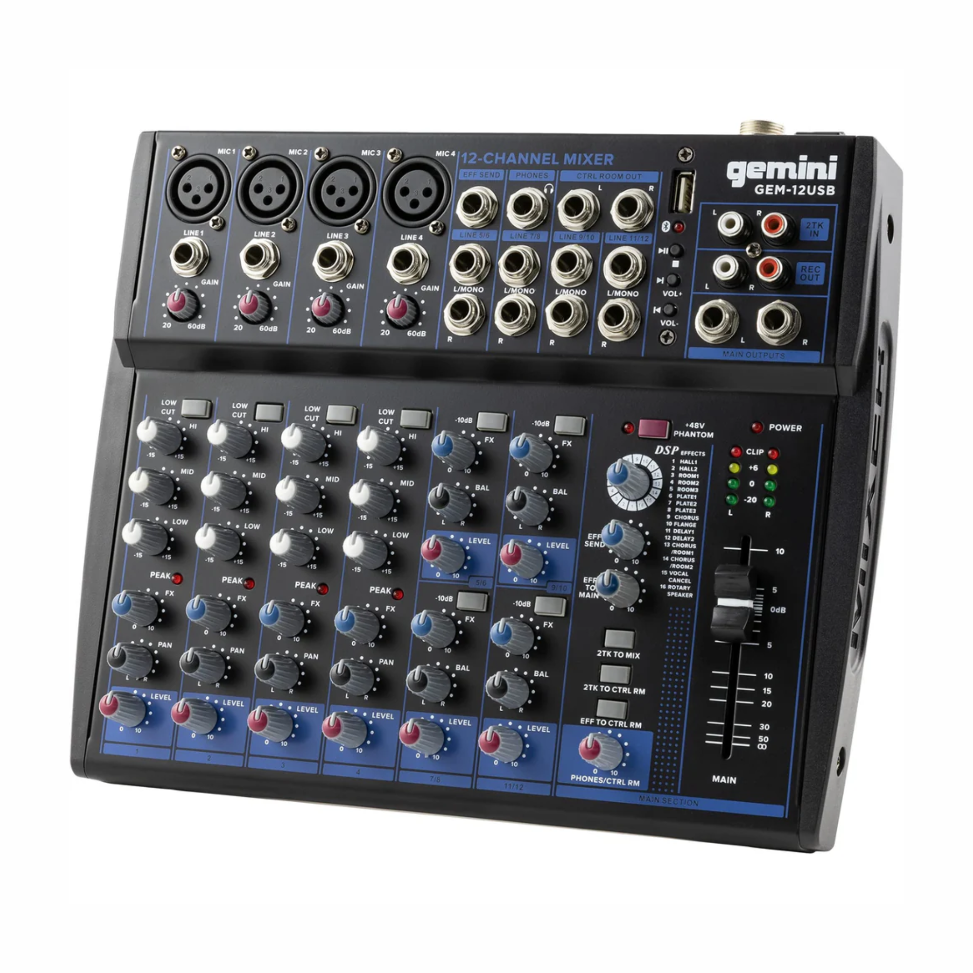 Gemini GEM-12USB Consola de Audio Análoga