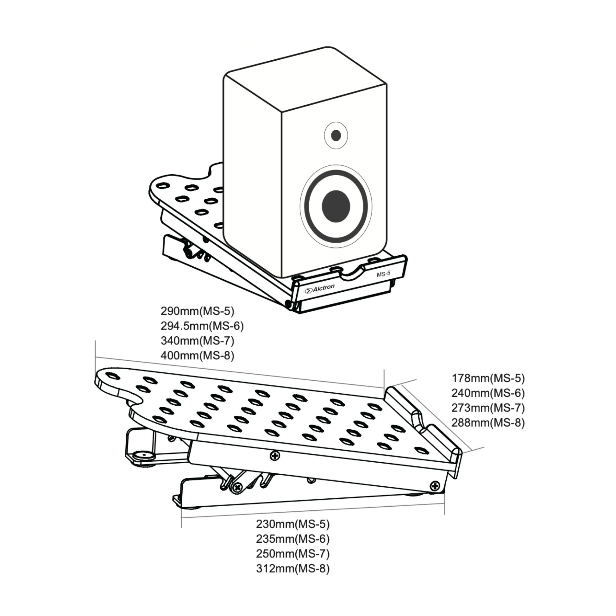 Alctron MS-5 Soporte Aislante para Monitor de Estudio