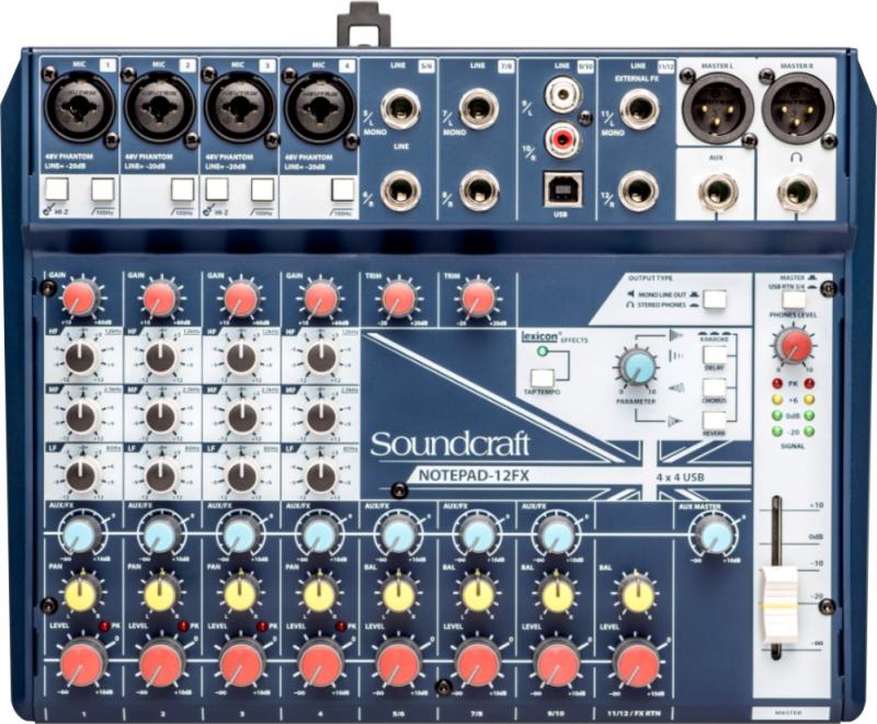 Soundcraft Notepad 12FX Interfaz - Mezclador 12 Canales con USB