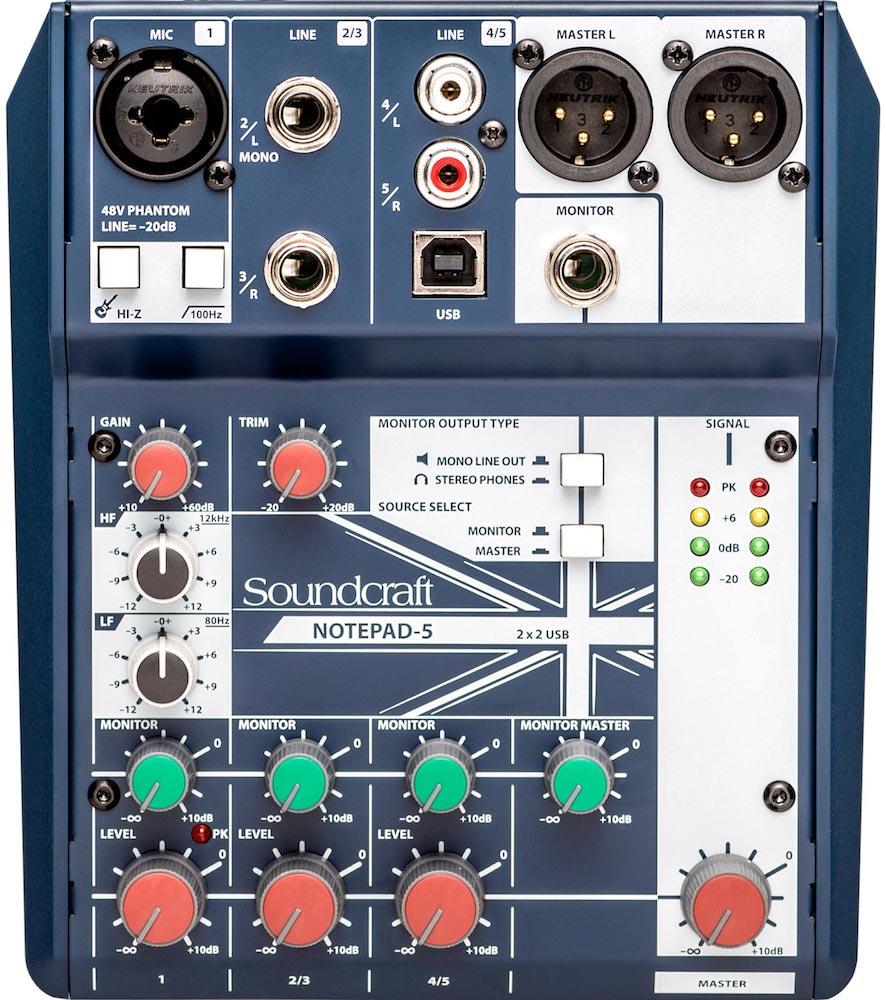 Soundcraft Notepad 5 Interfaz - Mezclador 5 Canales con USB