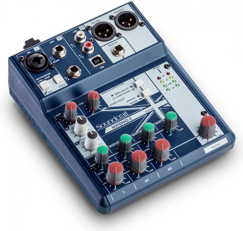 Soundcraft Notepad 5 Interfaz - Mezclador 5 Canales con USB