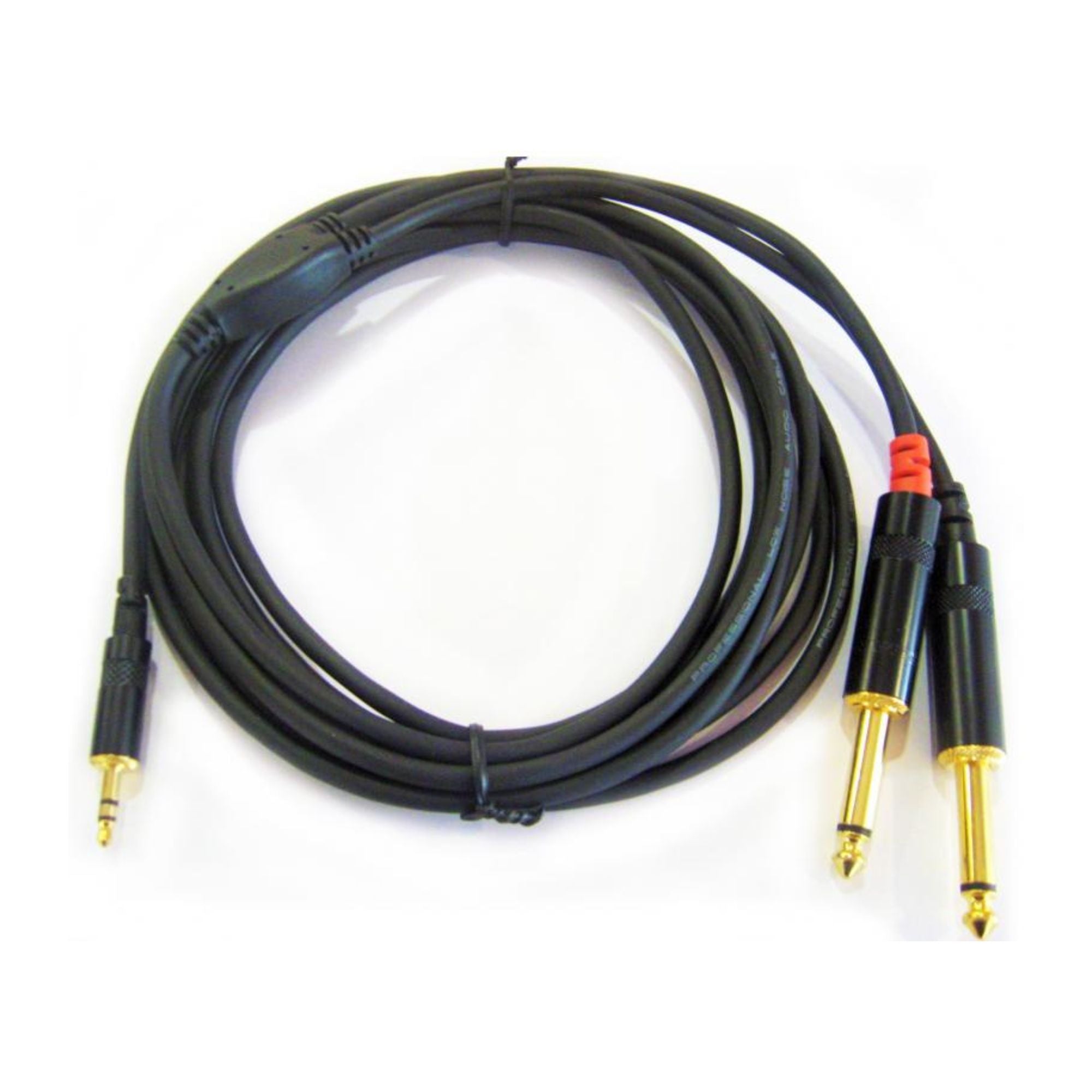 Rean Cable Mini Plug TRS a 2 Plug 1/4" TS 3 mts.