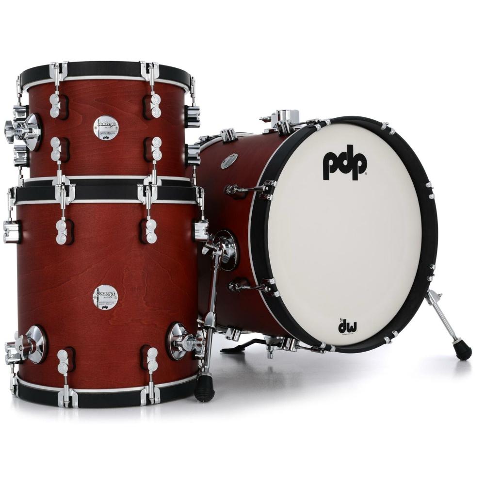 PDP PDCC18OE Batería Acústica Concept Maple Shellpack 3Pcs Ox Blood