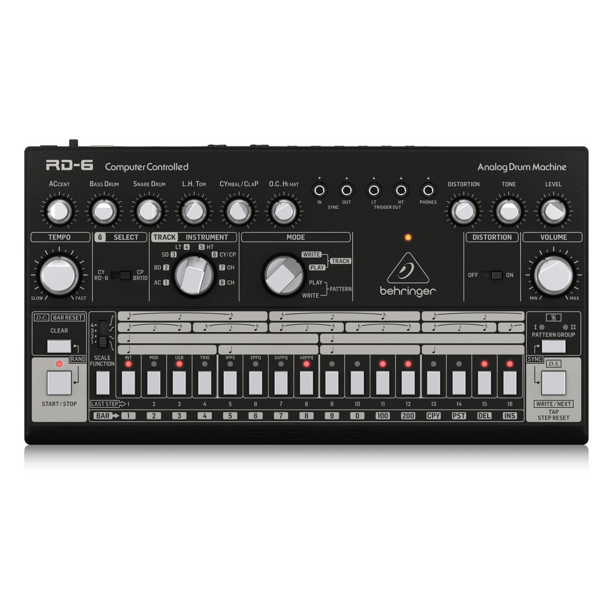 Behringer RD 6 BK Sintetizador Análogo Drum Machine Negro