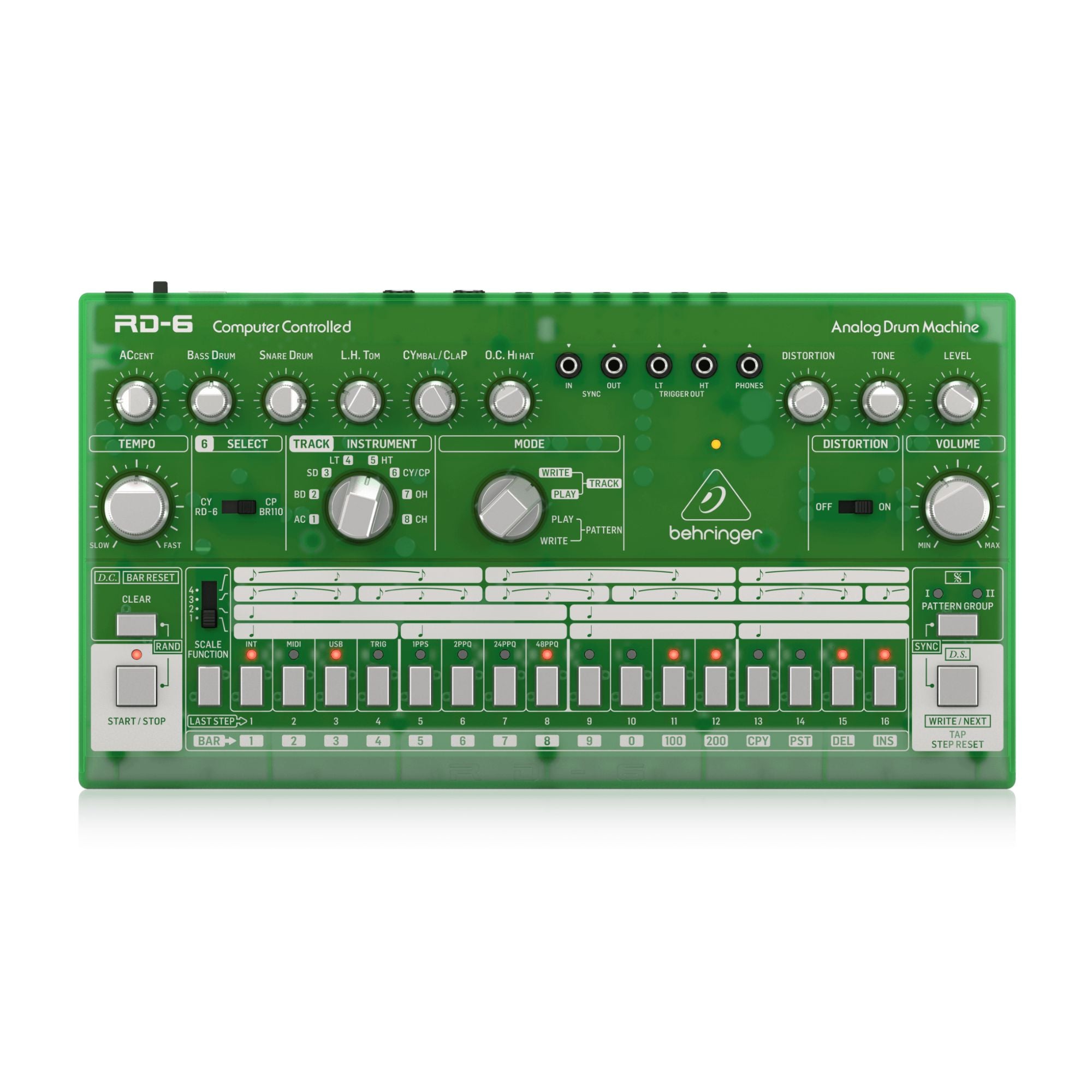 Behringer RD6LM Sintetizador Drum Machine Análogo Verde