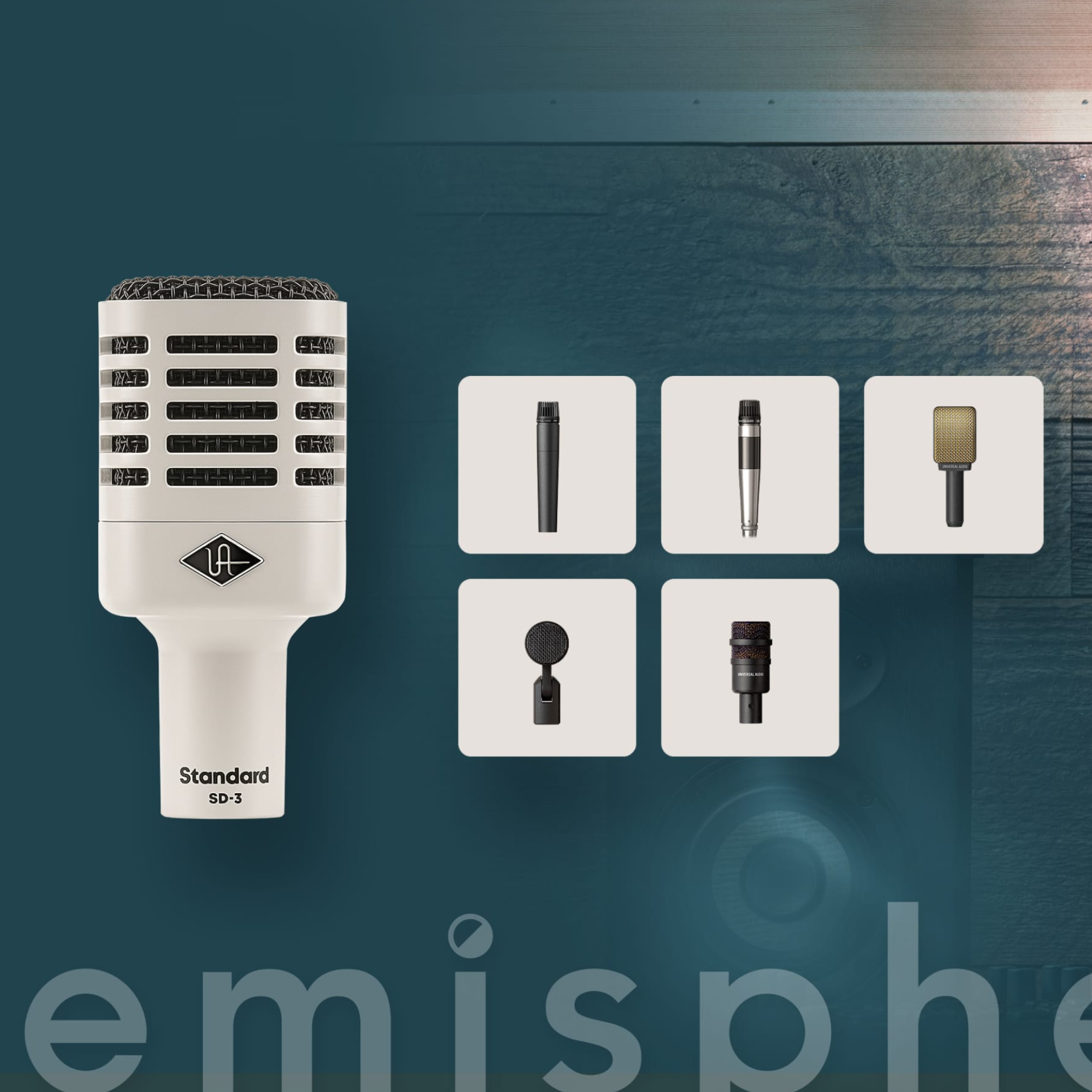 Universal Audio SD3 Pack de 3 Micrófonos Dinámicos con Sistema de Modelado