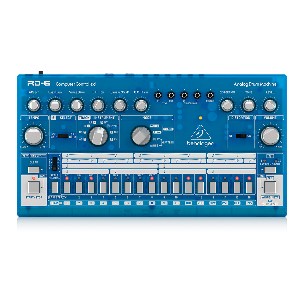 Behringer RD6BB Drum Machine Celeste Análogo Secuenciador