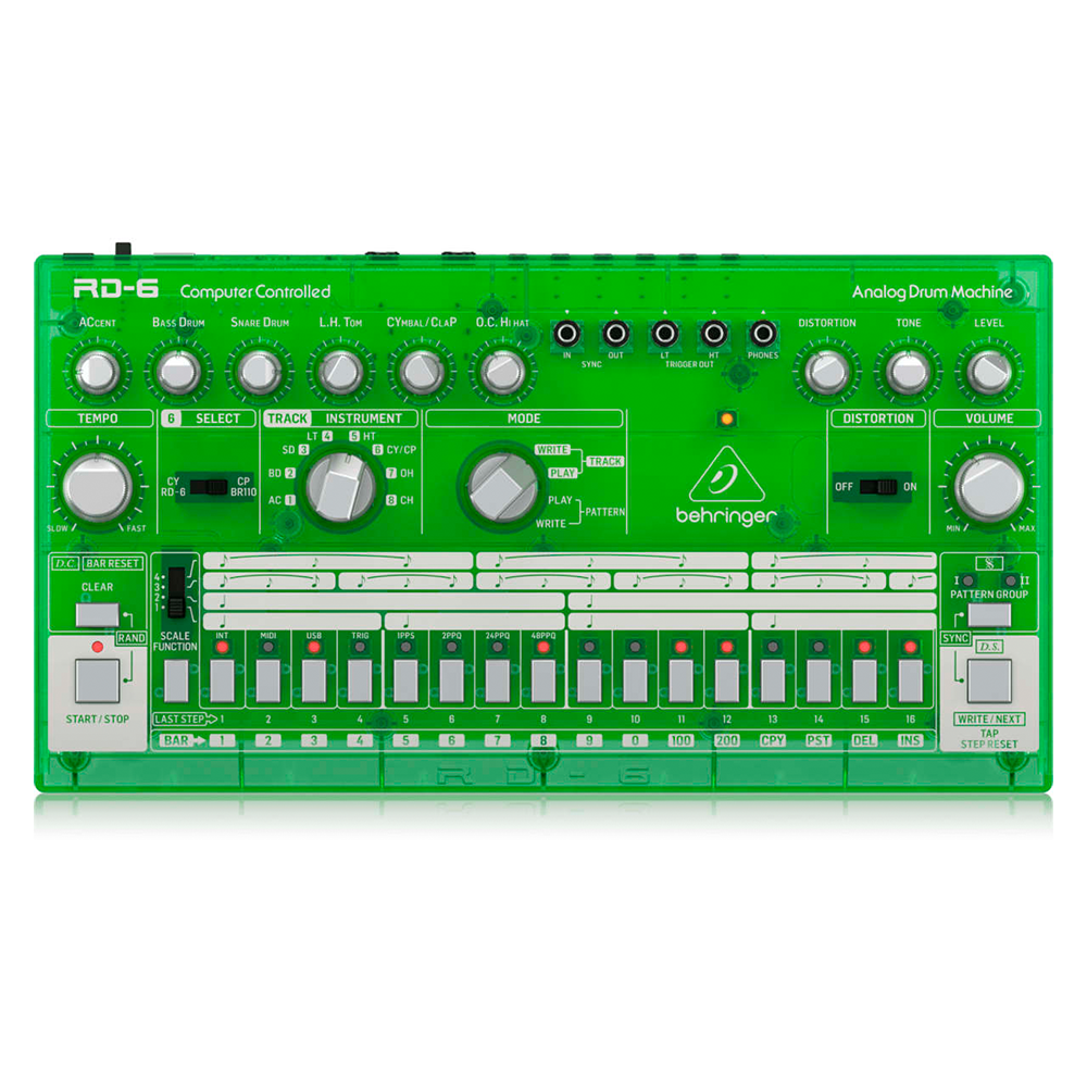 Behringer RD6LM Drum Machine Verde Análogo Secuenciador