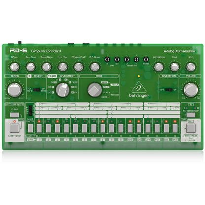 Behringer RD6LM Drum Machine Verde Análogo Secuenciador