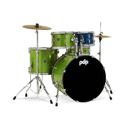 PDP PDCE2215KTEL Center Stage Series Batería Acústica 5Pcs Electric Green Sparkle