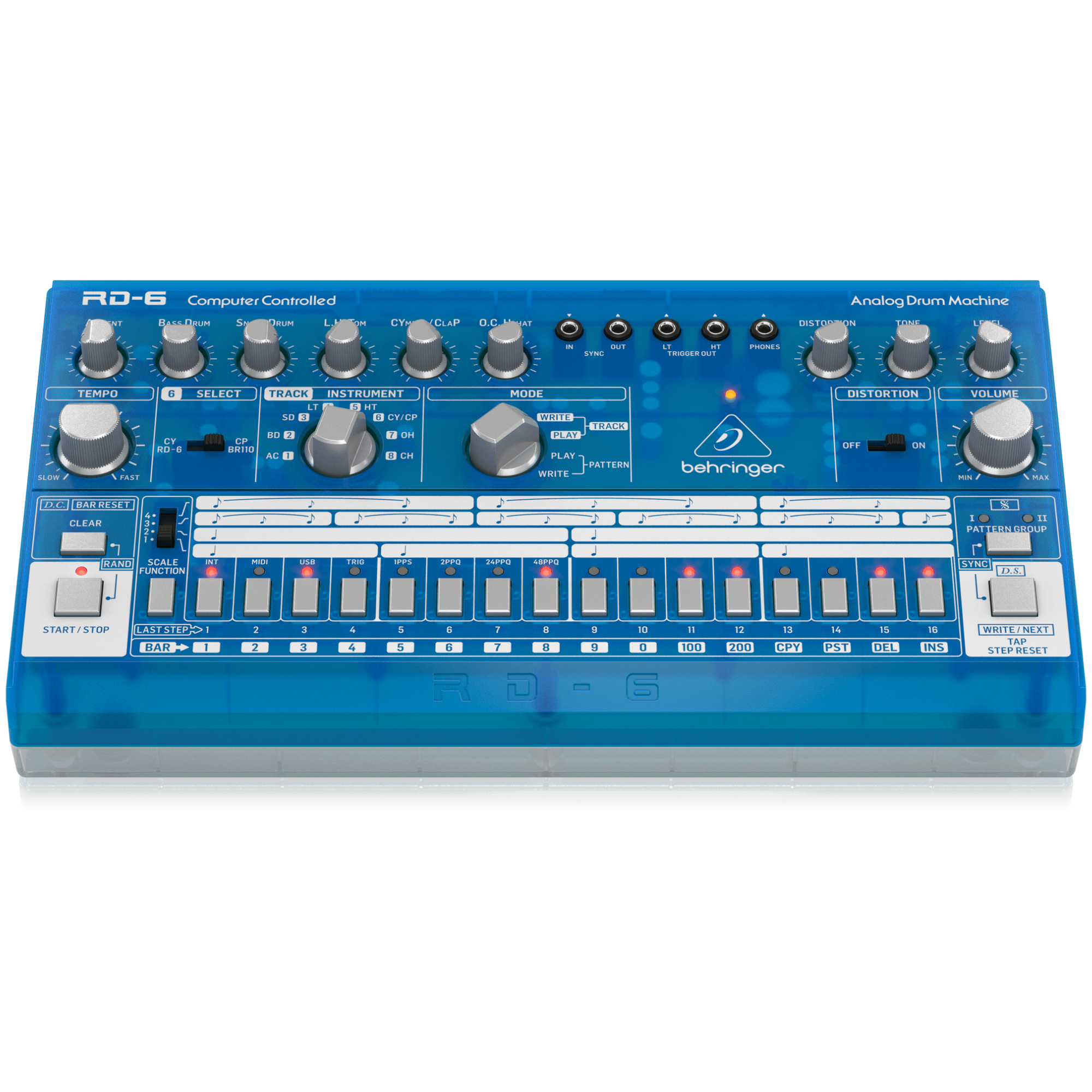 Behringer RD6BB Drum Machine Celeste Análogo Secuenciador