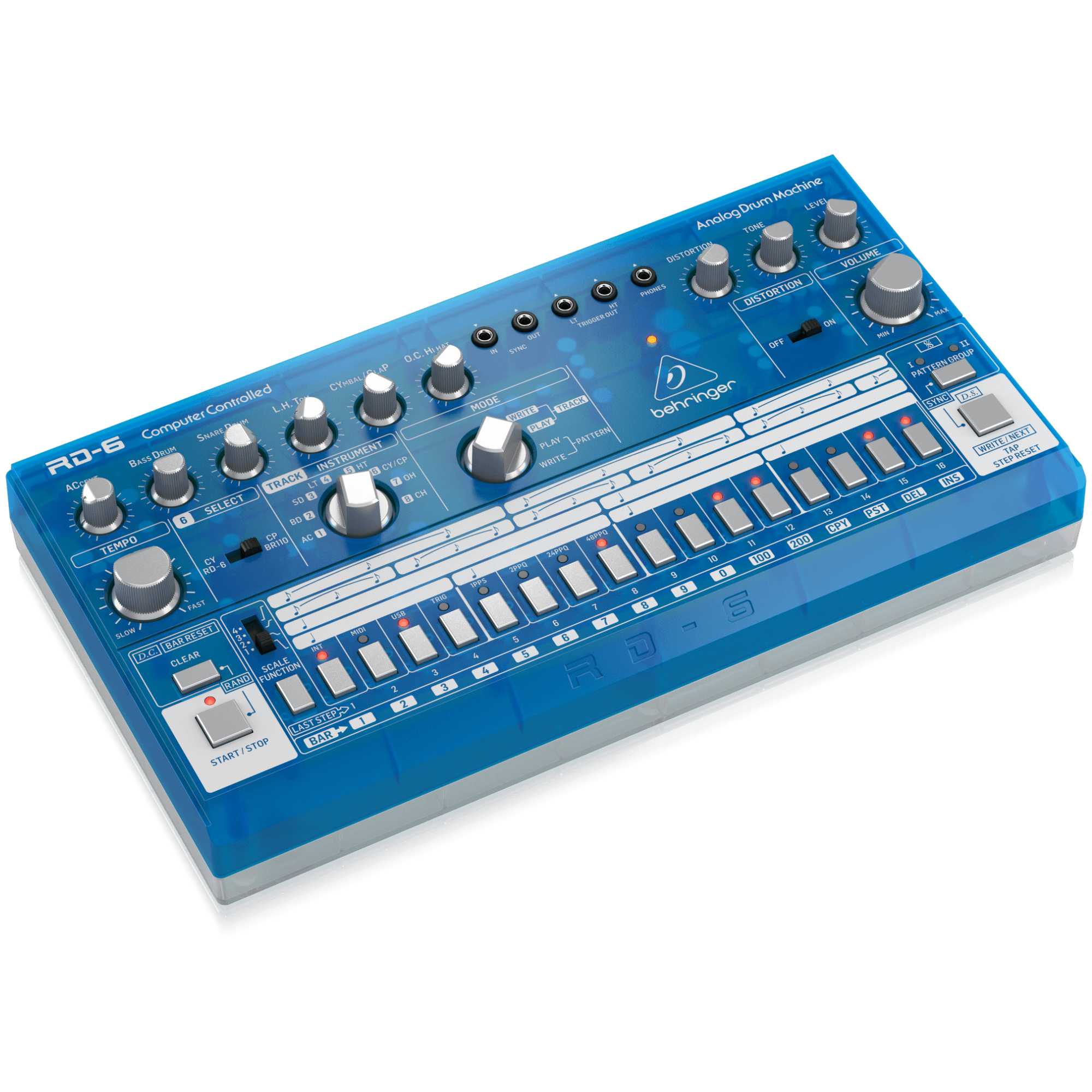 Behringer RD6BB Drum Machine Celeste Análogo Secuenciador