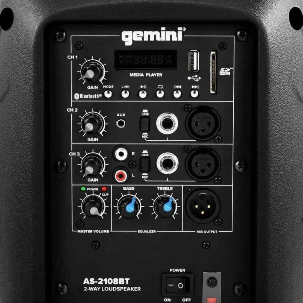 Gemini AS-2108BT Caja Activa 8" con Bluetooth