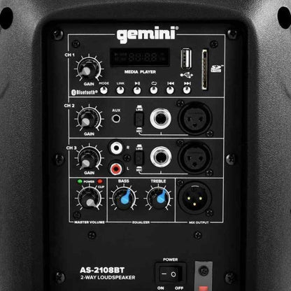 Gemini AS-2108BT Caja Activa 8" con Bluetooth