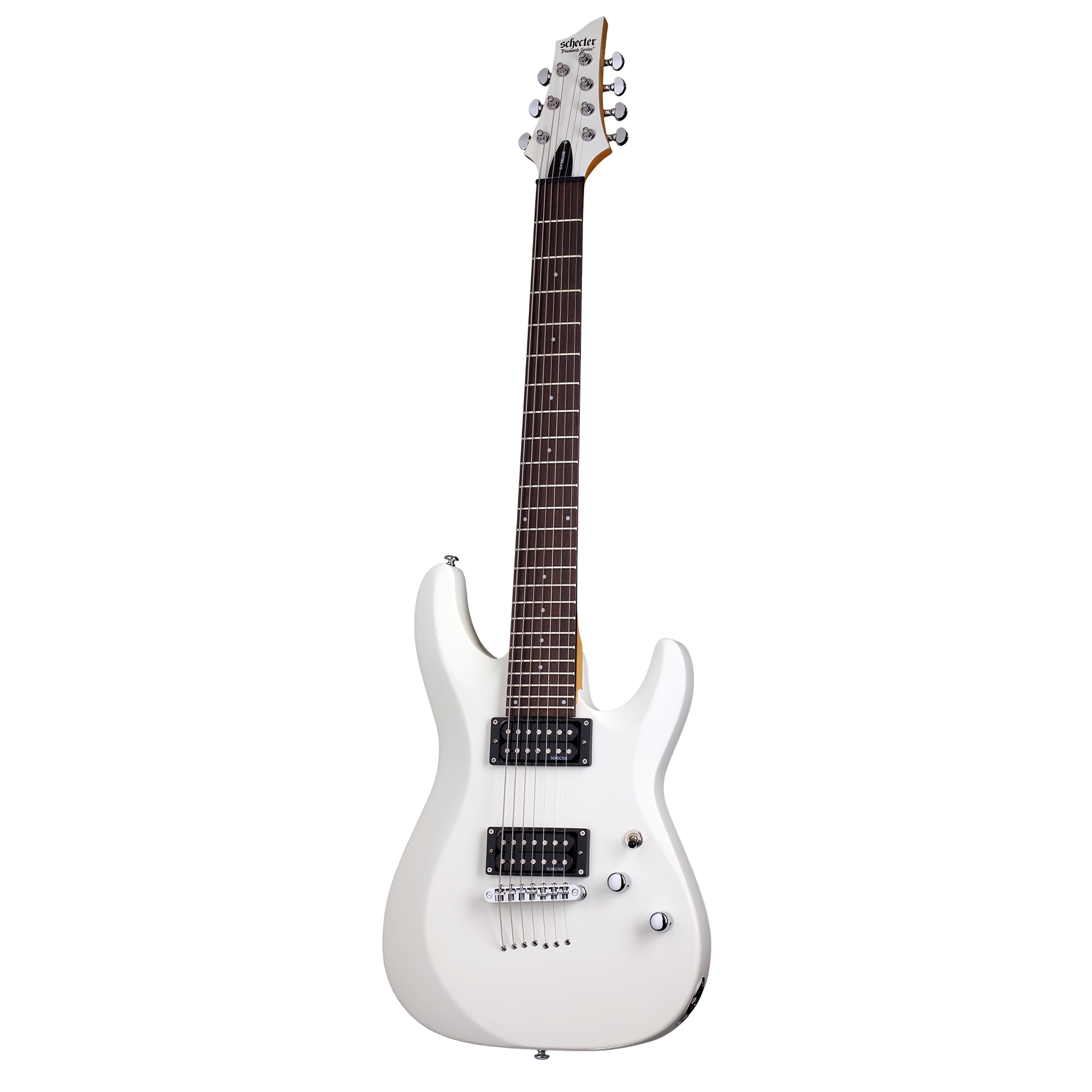 Schecter C-7 Deluxe Satin White Guitarra Eléctrica 7 cuerdas