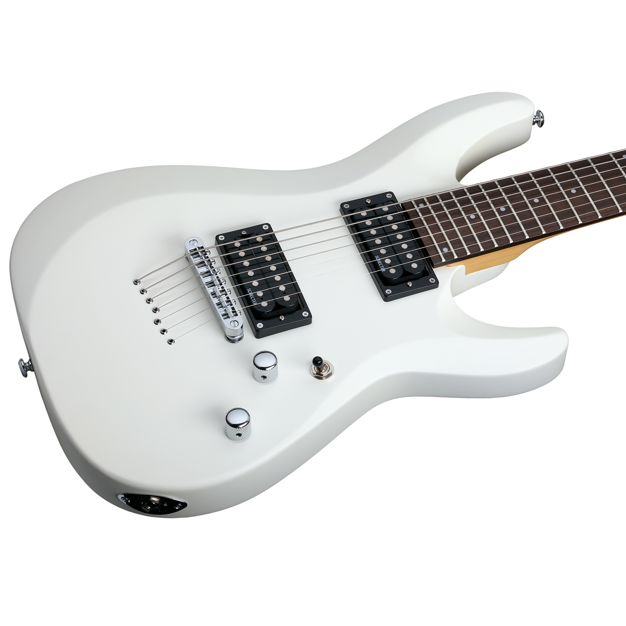 Schecter C-7 Deluxe Satin White Guitarra Eléctrica 7 cuerdas