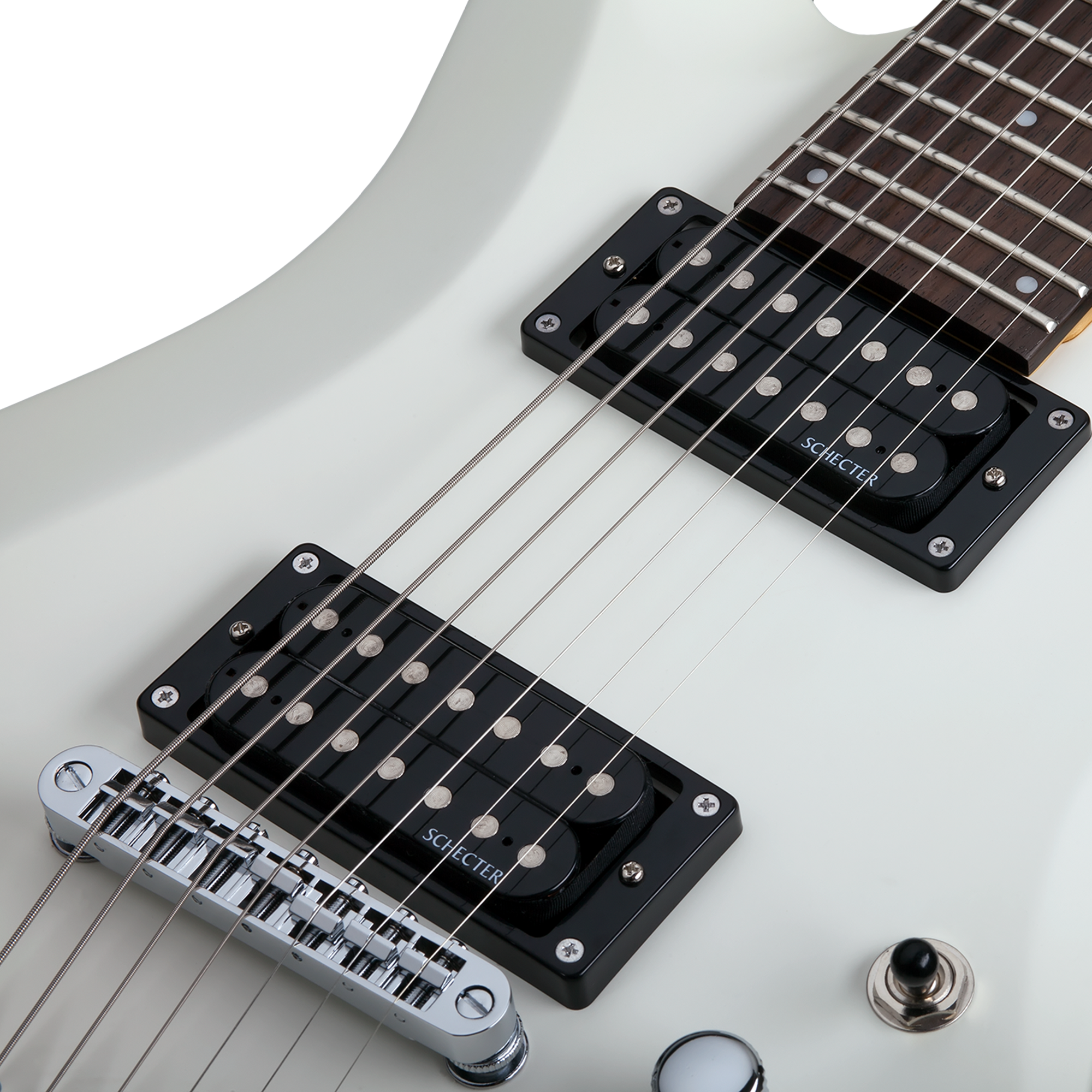 Schecter C-7 Deluxe Satin White Guitarra Eléctrica 7 cuerdas