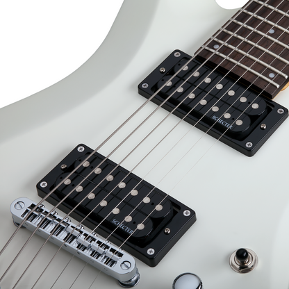 Schecter C-7 Deluxe Satin White Guitarra Eléctrica 7 cuerdas