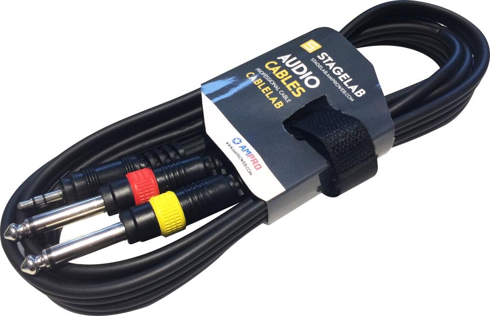 Stagelab CLM-PMP2 Cable Miniplug TRS a 2 Plug TS - 2mts