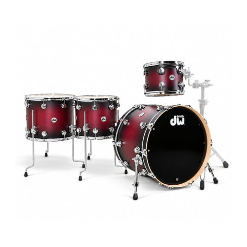 DW Drums Shellpack Collector's Series® 4 Piezas Satin Oil Cherry to Ebony Burst