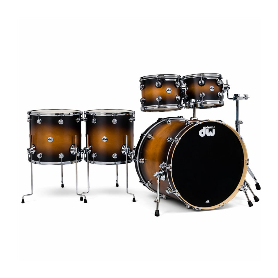 DW Drums Shellpack Collector's Series® 5 Piezas Satin Amber to Ebony Burst