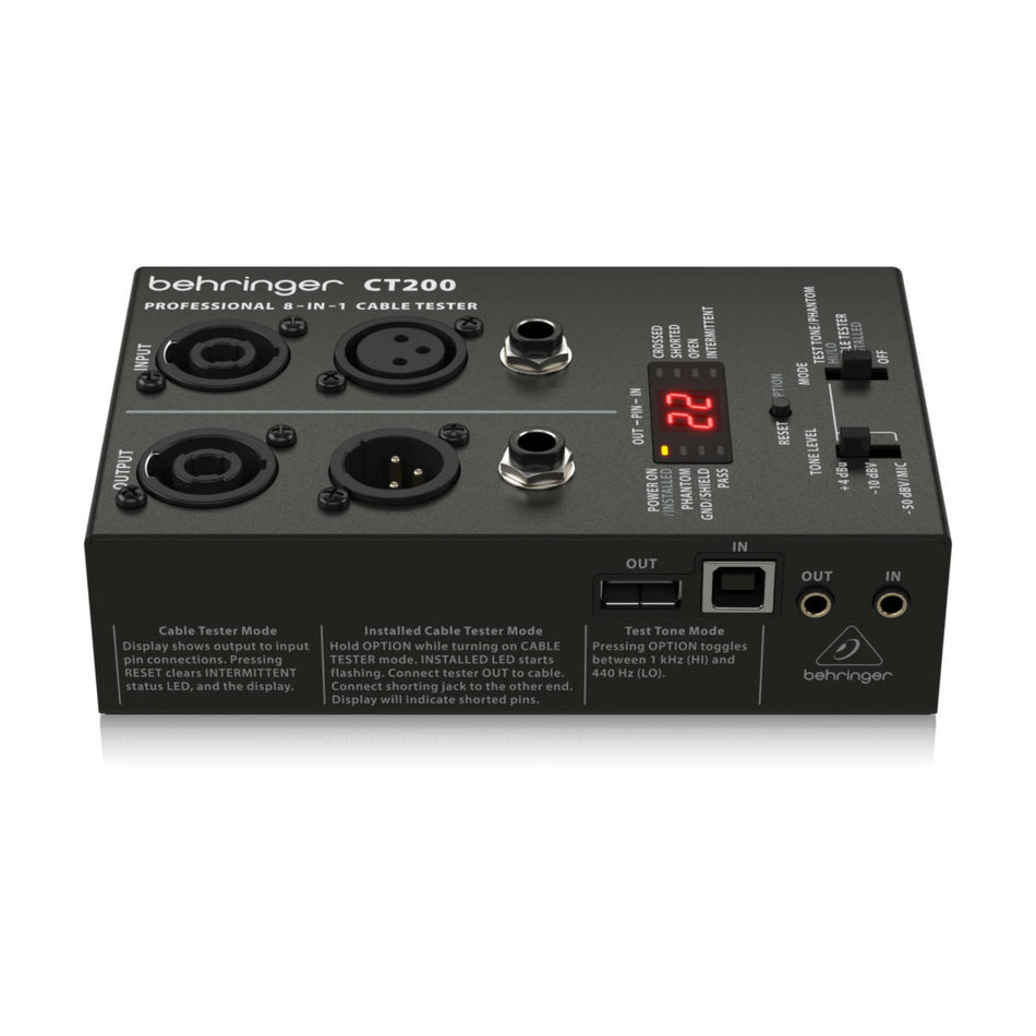 Behringer CT200 Probador de Cables 8 en 1
