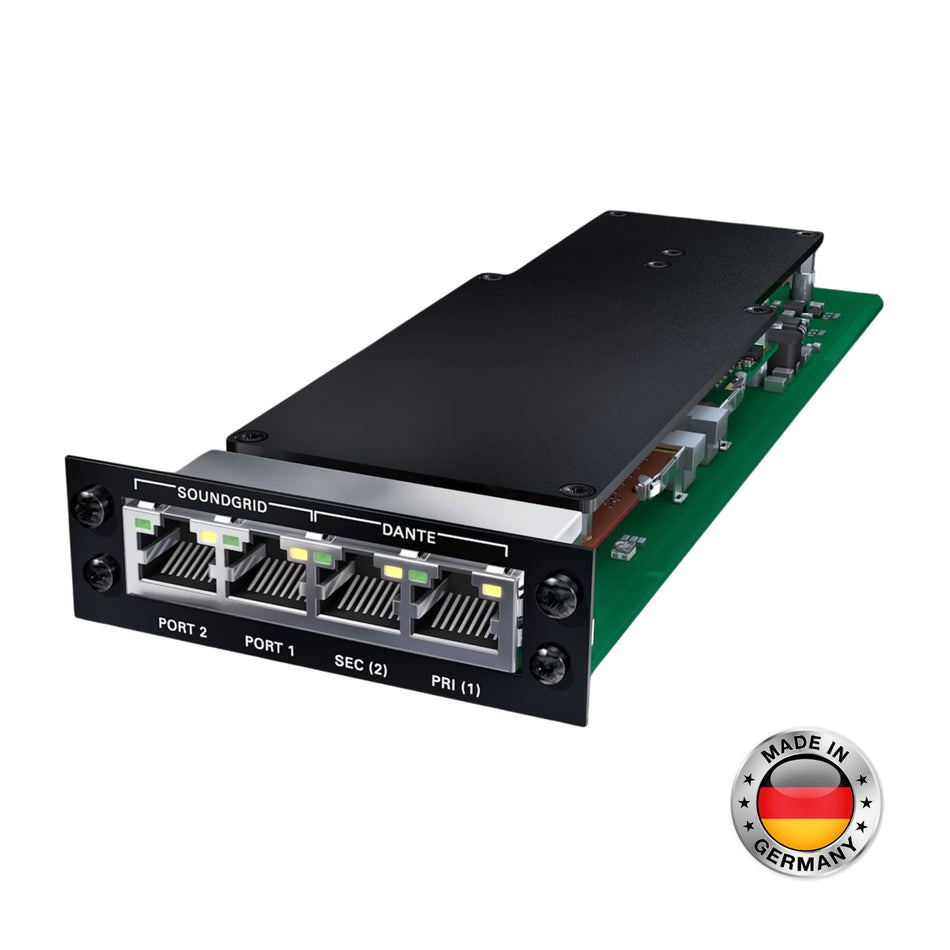 DirectOut 128ch AoIP module - 64ch Dante + 64ch SoundGrid with HD SRC