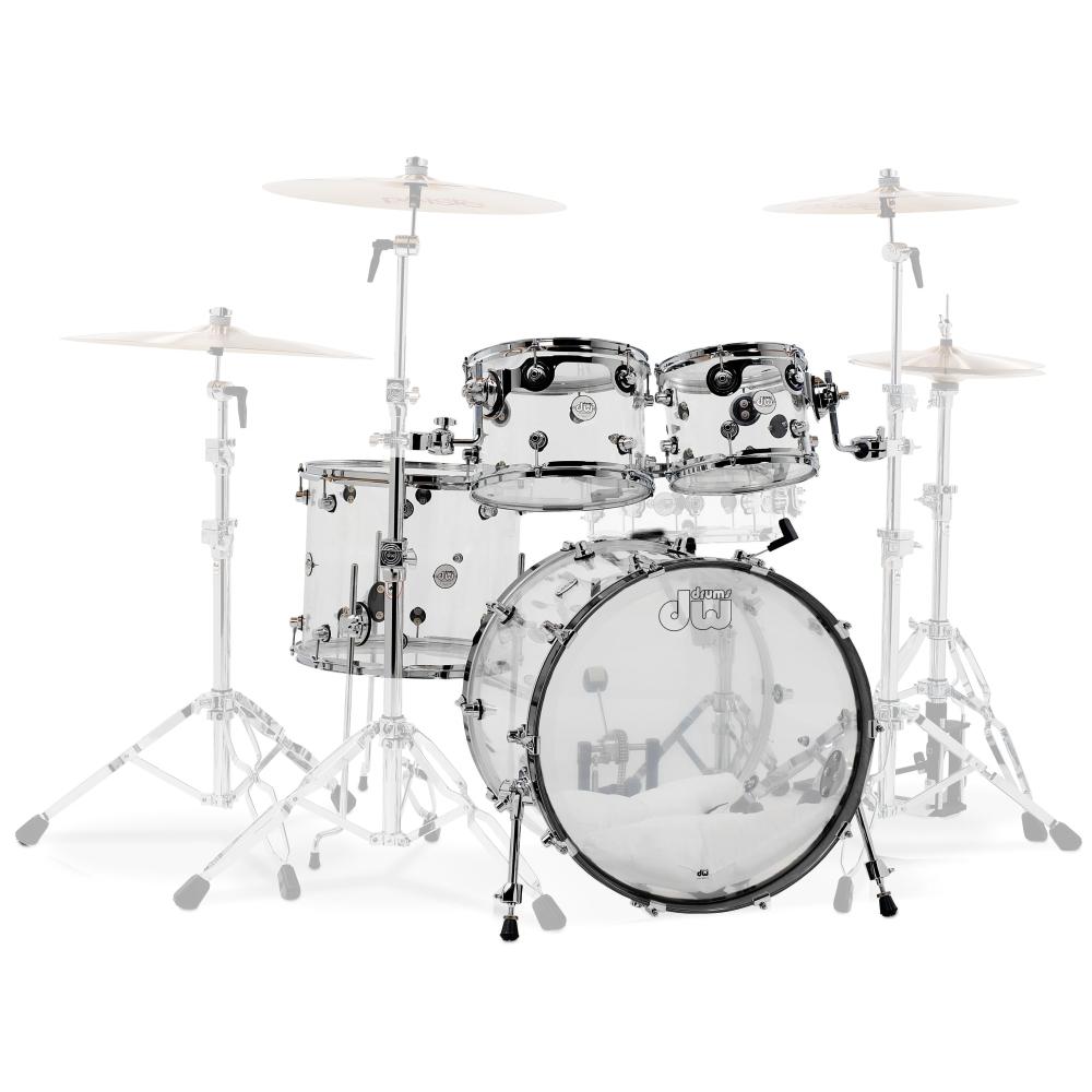 DW Drums DDAC2214CL Batería Acústica Design Shellpack 4Pcs Acrilico Transparente