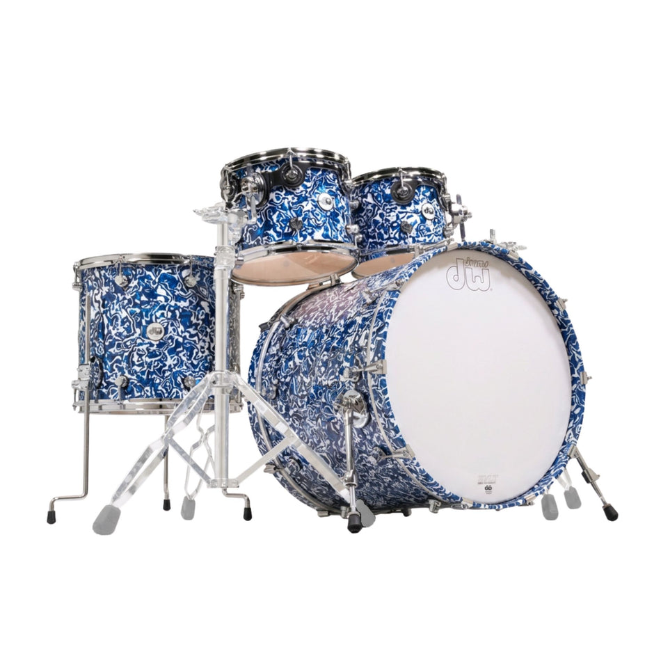 DW Drums Design Series Shellpack 4 Piezas Blue Lightning