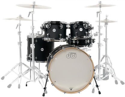 DW Drums DDLM2215BL Batería Acústica Design Maple Shellpack 5Pcs Black Satin