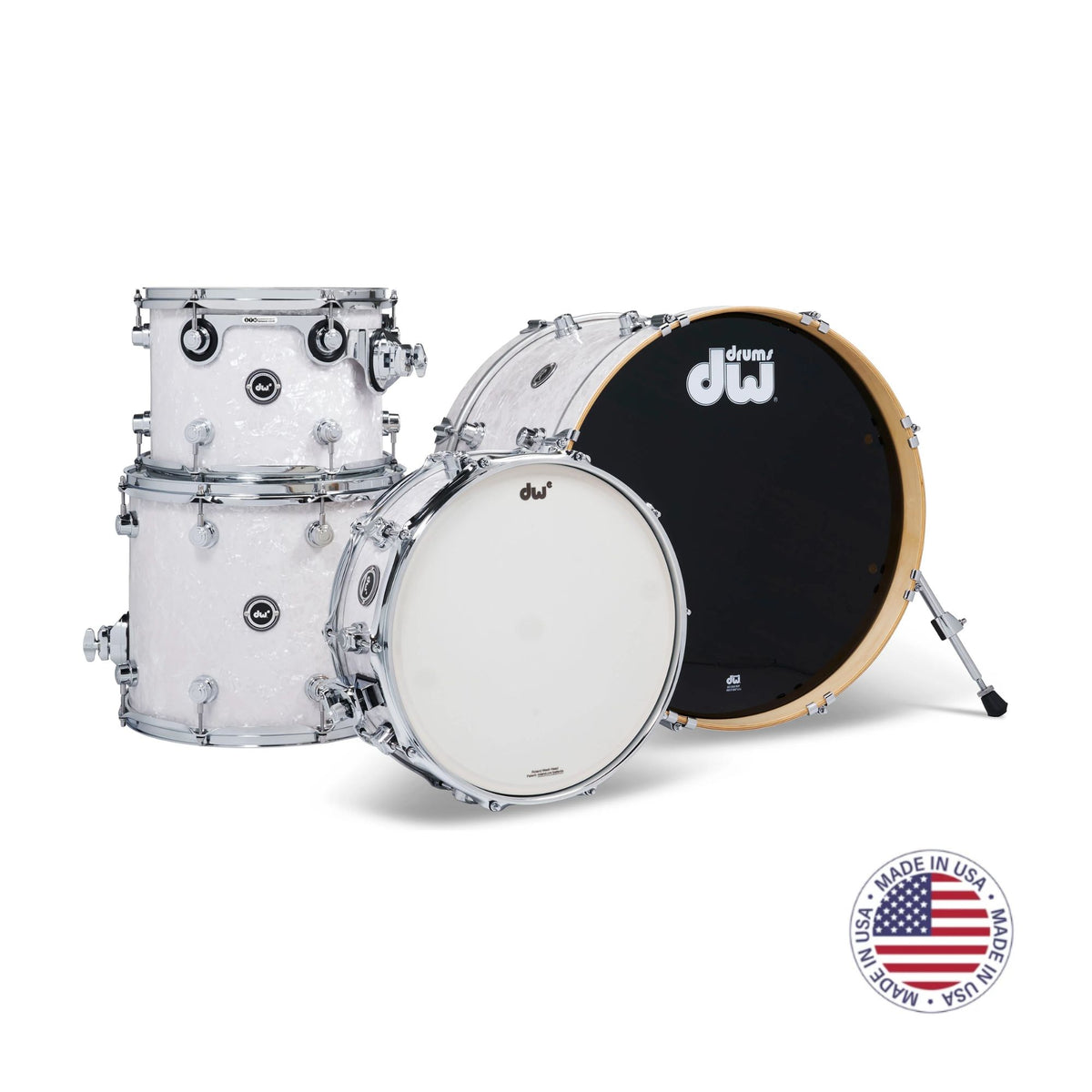 DW Drums DWe Series Shellpack Acústico/Electrónico 4 Piezas White Marine Pearl
