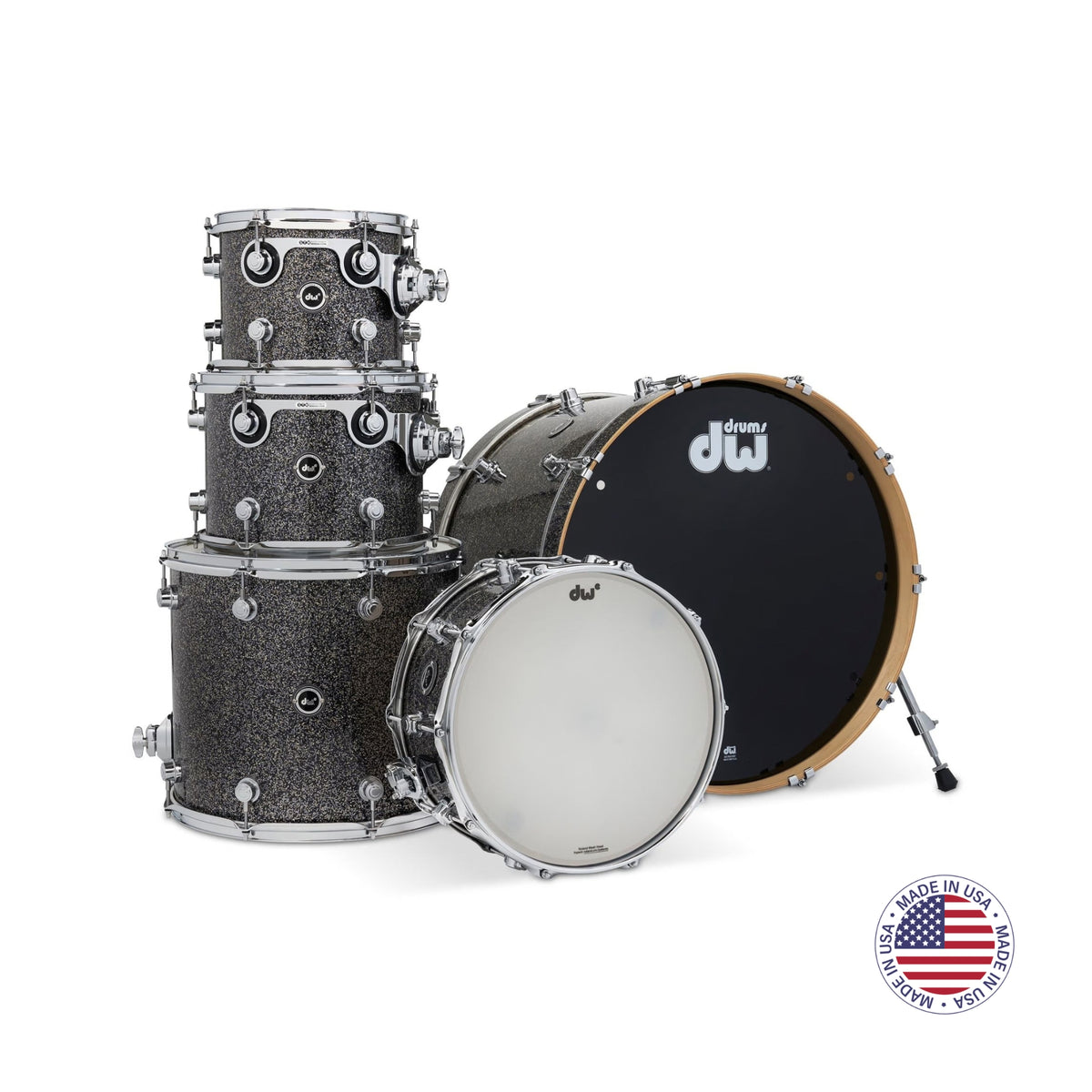 DW Drums DWe Series Shellpack Acústico/Electrónico 5 Piezas Black Galaxy