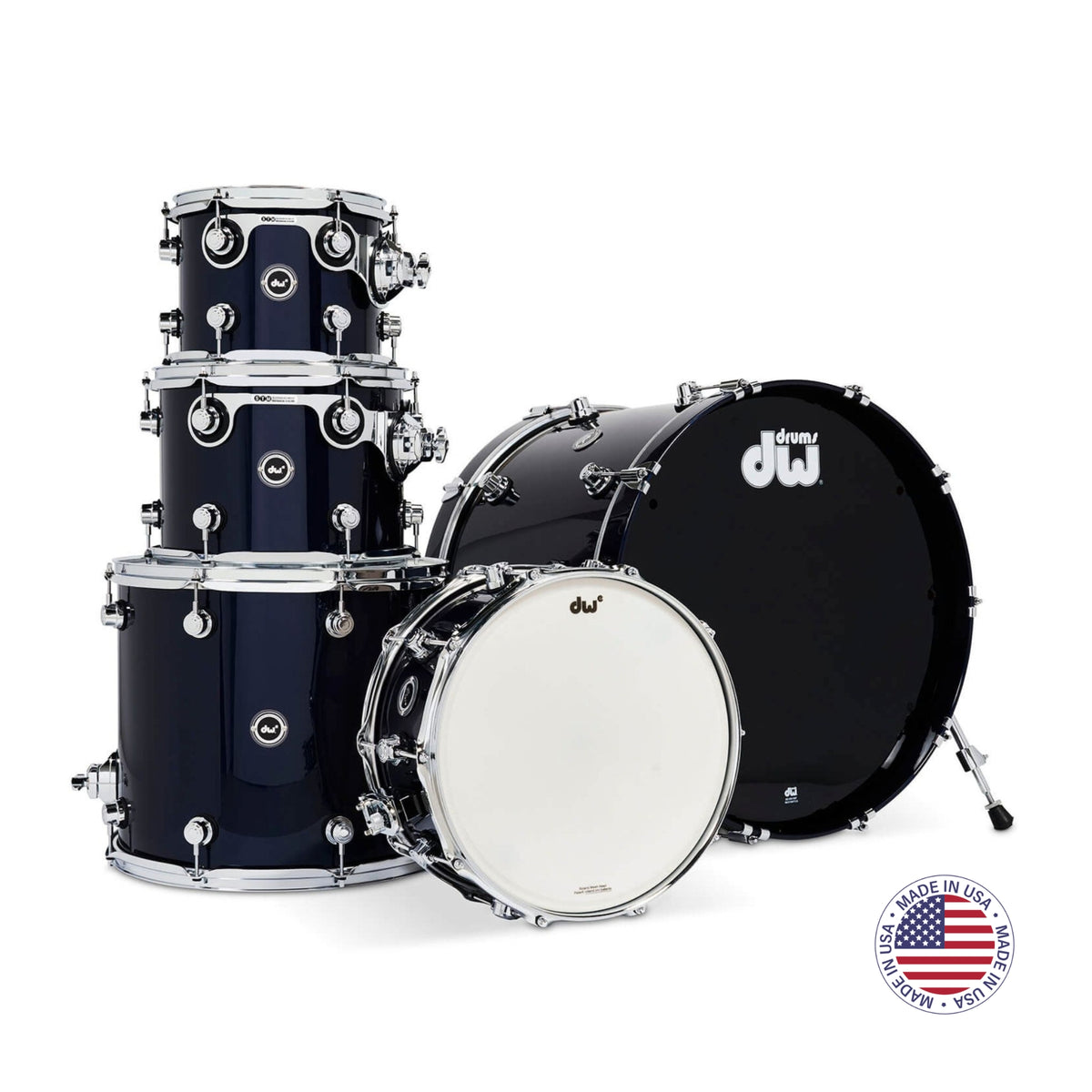 DW Drums DWe Series Shellpack Acústico/Electrónico 5 Piezas Midnight Blue Metallic