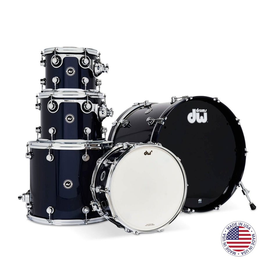 DW Drums DWe Series Shellpack Acústica/Eléctrica 5 Piezas Midnight Blue Metallic