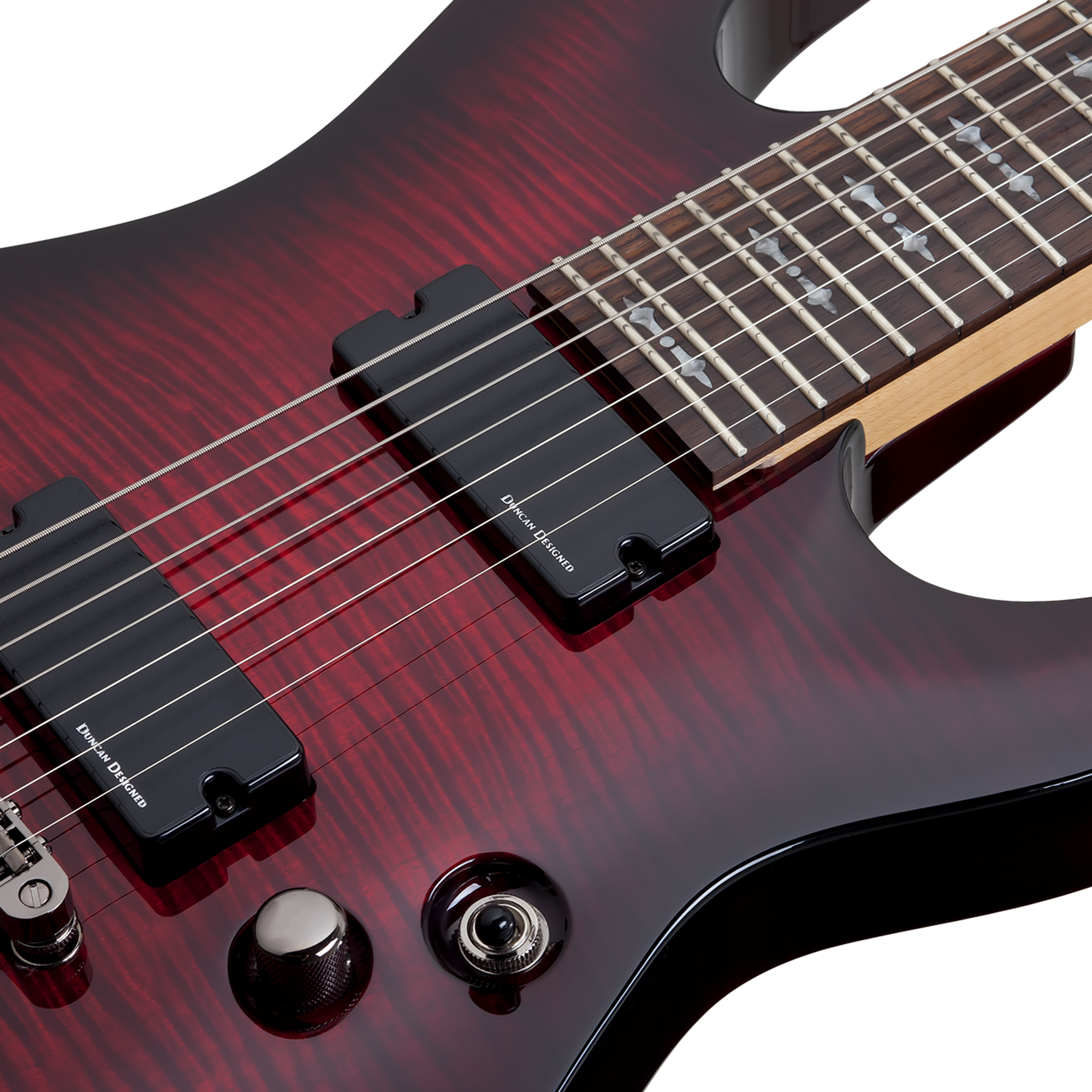 Schecter Demon-7 Crimson Red Burst Guitarra Eléctrica 7 cuerdas