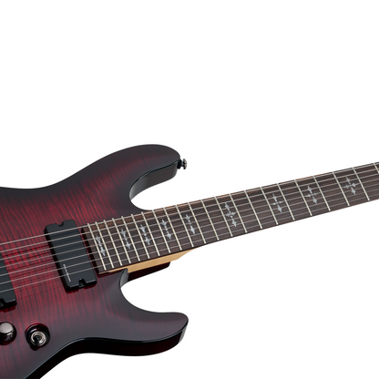 Schecter Demon-7 Crimson Red Burst Guitarra Eléctrica 7 cuerdas